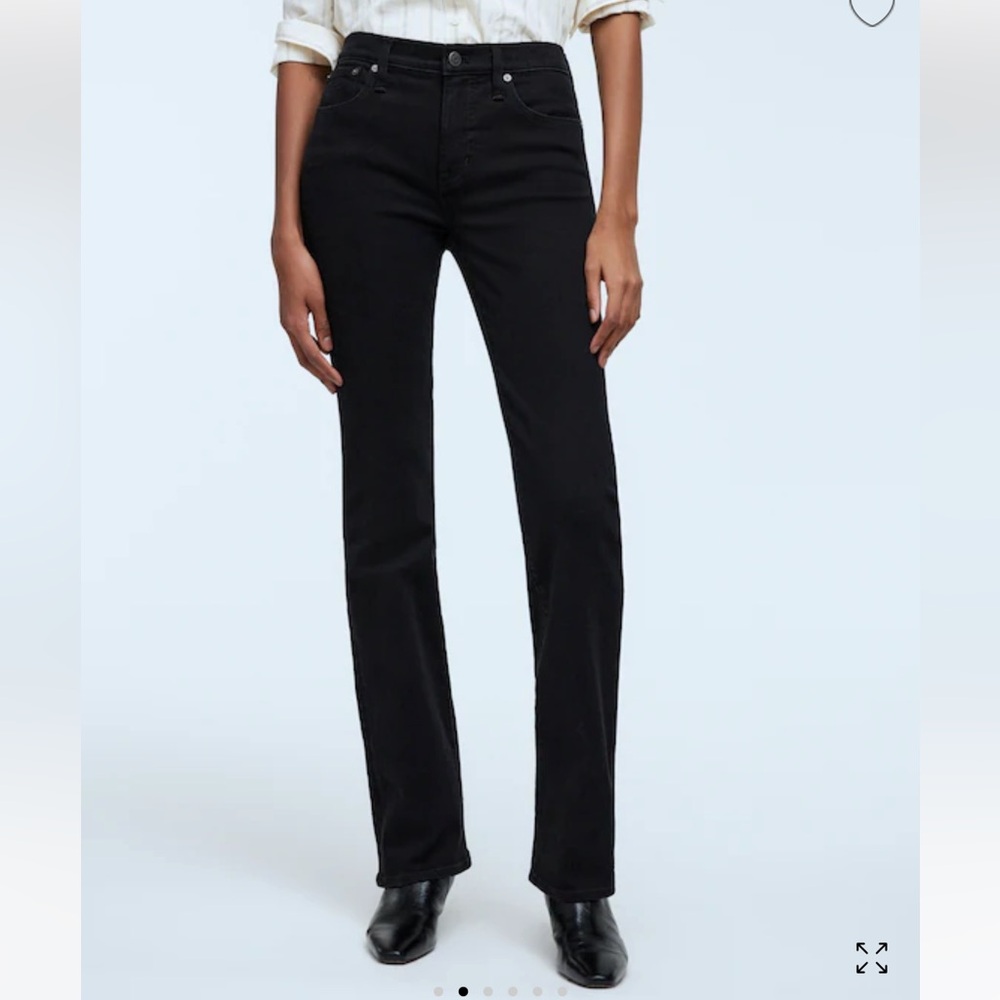 Madewell Black Kick Out Full Length Jeans 25 Flare High Rise